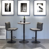 Finnhomy 23.6inches Round Cocktail Bar Table with Metal Base, Tall Bistro Pub Table, Adjustable 27.9''-35.4'' Counter Bar Height for Kitchen, Living Room, Easy Assembly, Rustic Brown Finnhomy