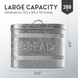 Amici Home, , Rustic Kitchen Galvanized Metal Bread Storage Bin, 288 oz, Gray Amici Home