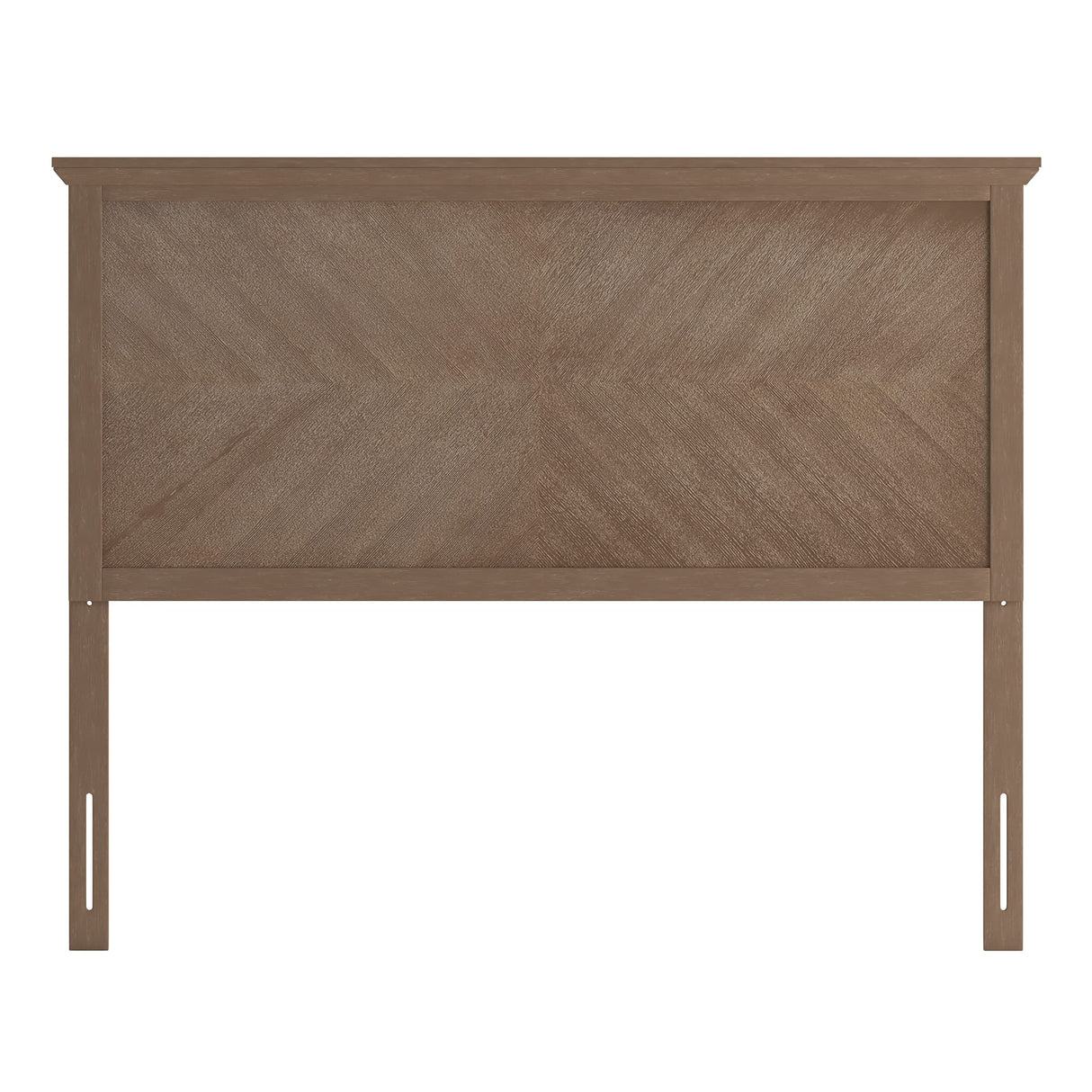 EMMA + OLIVER Frenti Full Size Wooden Headboard Only, Herringbone Patterned Adjustable Headboard in Light Brown EMMA + OLIVER