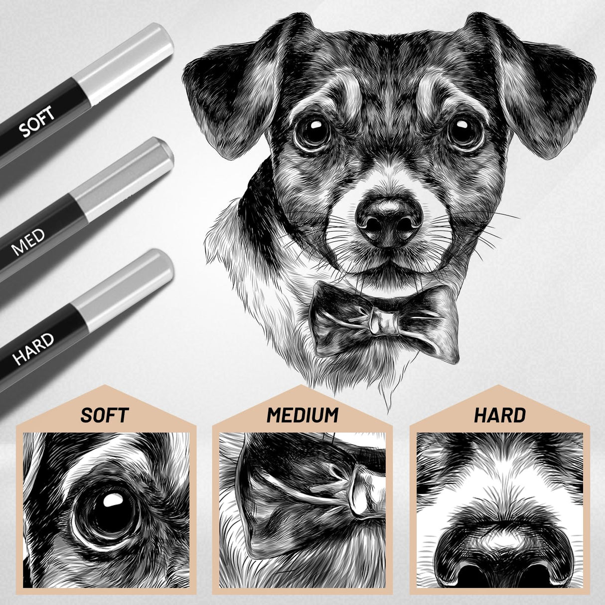 Geyoga 72 Pcs Professional Charcoal Pencils Soft, Medium and Hard for Drawing Charcoal Pencils for Art Painting Sketching Shading Drawing Blending Portrait Artists Students Back to School Gifts Geyoga