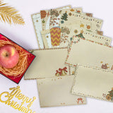 SCStyle Christmas Stationary Paper and Envelopes Set 72Pcs(48Sheets Christmas Letter Paper+24Pcs Christmas Cute Envelopes) With Water-Based Adhesive,4 Styles Christmas Design Stationary Set(S4) SCStyle