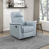 Lexicon Swivel Glider Recliner Chair, Comfy Nursery Glider, Top Grain Leather Match Recliner, Manual Reclining Chair for Living Room/Office/Apartment, Blue Lexicon