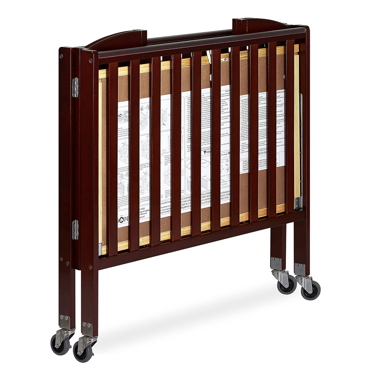 Dream On Me 3 in 1 Portable Folding Stationary Side Crib in Espresso, Greenguard Gold Certified , 41x26x40 Inch (Pack of 1) Dream On Me