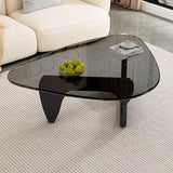 Modern Glass Coffee Table for Living Room, Mid Century Coffee Table, Small Coffee Table, Suitable for Bedroom Living Room Reception Office Tables (Black/Grey, Medium) LZYFY