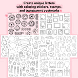 Together Art Happy Birthday Card Art Kit – DIY Sticker Coloring Craft Kit for Kids | DIY Color Your Own Stickers & Create Your Message | Birthday Card Coloring Sheets & Art Activity Gift Together Art