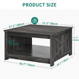 YITAHOME Coffee Tables Farmhouse Coffee Table with Storage Rustic Wood Cocktail Table,Square Coffee Table for Living Meeting Room with Half Open Storage Compartment,Dark Rustic Oak YITAHOME