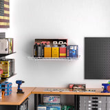 Ultrawall Wall Mounted Storage Shelf, Garage Shelves 24x12 Inch, Metal Shelf Rack, Heavy-Duty Wall Organizer for Closet, Kitchen, Laundry Room 2 Pack, White Ultrawall