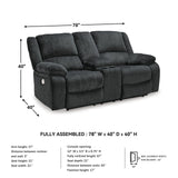 Signature Design by Ashley Draycoll Power Double Reclining Loveseat with Storage Console & USB Plug, Dark Gray Signature Design by Ashley