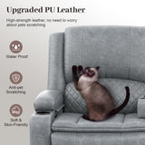 Yolsali Loveseat Recliner Sofa, Manual Reclining Loveseat with Removable Armrest, PU Leather Double Recliner for RV with 2-Tier Cushions, USB Charging Ports, Cup Holders - Gray, PU Yolsali