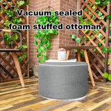 AbunHeri Outdoor Ottoman Outdoor Ottomans for Patio 19x12 Inches Modern Lightweight Foam Stuffed Pouf Outdoor Footstool Footrest Foot Stool Waterproof (Gray) AbunHeri