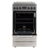 West Bend WB200ERPSS 20-Inch Electric Range, Compact Design, Top with 4 Cooking Zones, Glass Oven Door, Storage Drawer, and Rotisserie Accessories, 2.0 Cu. Ft, Stainless Steel, Metallic West Bend