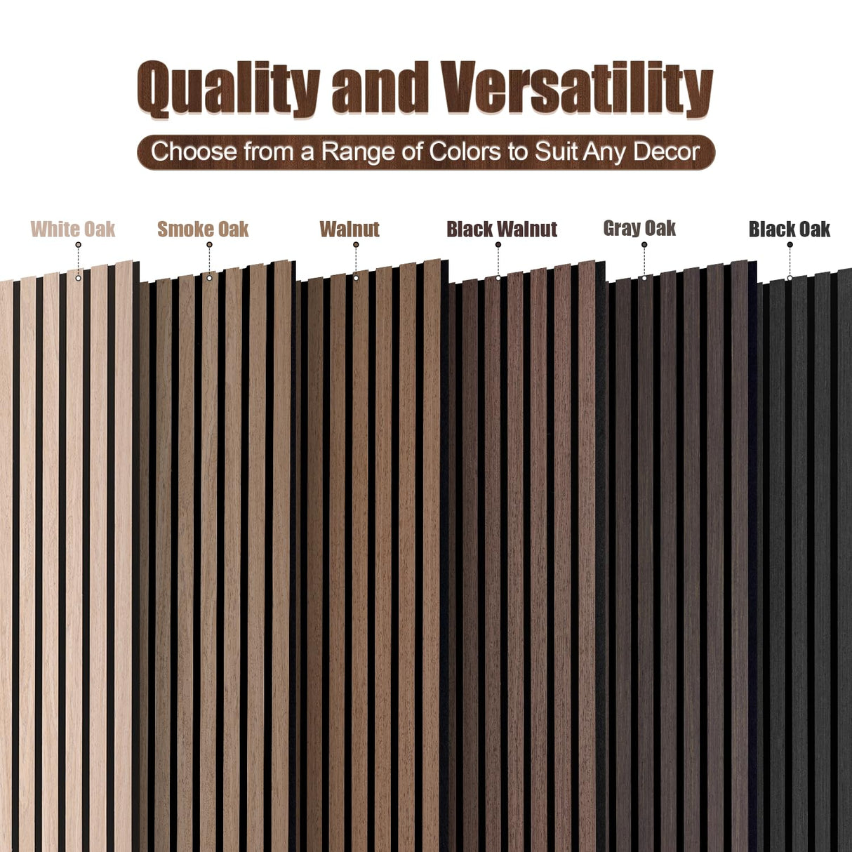 Mollywell Wood Panels for Wall, Time-Saving Installation, Versatile Wood Slat Wall Decor, Enhanced Acoustic & Sound Proof Fluted Design for Home and Office, 2 Pcs Dark Walnut, 47.2×23.6 Inch Mollywell