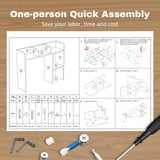 Sturdy White Wooden 3-Tier Desk Bookshelf with 5 Cubbies - YYDBIAP College Dorm Hutch YYDBIAP