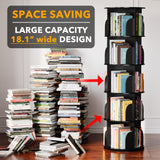 SpaceAid 5 Tier Rotating Bookshelf Tower, Spinning Bookcase Lazy Susan, Revolving 360 Book Shelf Storage Round Carousel, Vertical Rotate Turning Spiral Corner Organizer, Black SpaceAid