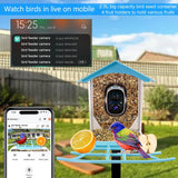 64GB Bird Feeder with Camera, 2K 3MP HD Camera Bird Feeder, AI Identify +10,000 Bird Species, Solar Powered Face Sun, Live Video & Playback on Phone & Tablet, Smart Wild Bird Watching Gifts Kadymay