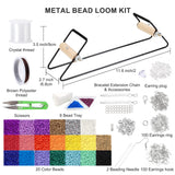 PP OPOUNT Bead Loom Kit, Beading Supplies with 9700 PCS Seed Beads, Tray, Scissors Making Accessories, Beading Loom Kits for Adults Jewelry Making Bracelets Belts PP OPOUNT