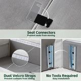 mestyl Comfy Sectional Couch with 2 Ottoman, U Shaped 4 Deep Seat Fluffy Cloud Sofa, 157" Modern Modular Soft Couches Set for Living Room, Chenille, Beige White, MT001 mestyl