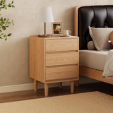 Tall Nightstand with 3 Drawer Natural Wood Nightstand,Solid Wood Nightstand,Mid Century Modern Nightstand Side Table,Modern Wood Night Stand End Table,Wooden Bedside Table for Bedroom,Living Room AnywaysWood