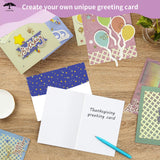 CREATIVETREES Greeting Card Making Kits DIY Blank Cards for Birthdays, 9 Envelopes, Balloon Thank You Cards, Colourful Balloon Thank You Cards with Envelopes CREATIVETREES