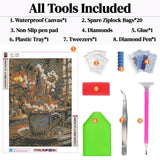 ckdiluy Magic Diamond Art Kits for Adults, DIY Magical Dragon Diamond Painting Kits Round Castle Diamond Dots for Adults, 5D Full Drill Crafts for Home Wall Decor 12 X 16inch ckdiluy