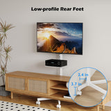 BONTEC Mobile TV Stand, Tilt Rolling TV Cart with Media Shelf and Locking Wheels, Fits 23-60” LED, LCD, OLED Flat Curved TVs, Holds Up to 88lbs, Max VESA 400x400mm, White BONTEC