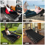 YELLOW JACKET Folding Camping Cot for Adults,600LBS Max Load,28" Wide Sleeping Cot with Removable Thick Mattress Portable Foldable Camping Bed with Carry Bag for Camp,Home,Office,Travel,Black YELLOW JACKET