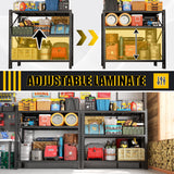 PRESTELION 67" W Garage Shelving 8500LBS Heavy Duty Storage Shelves,Adjustable 3 Tier Metal Shelves, Garage Storage Shelving and Pantry Industrial Shelf Utility Rack, 67" W x 20" D x 63" H PRESTELION