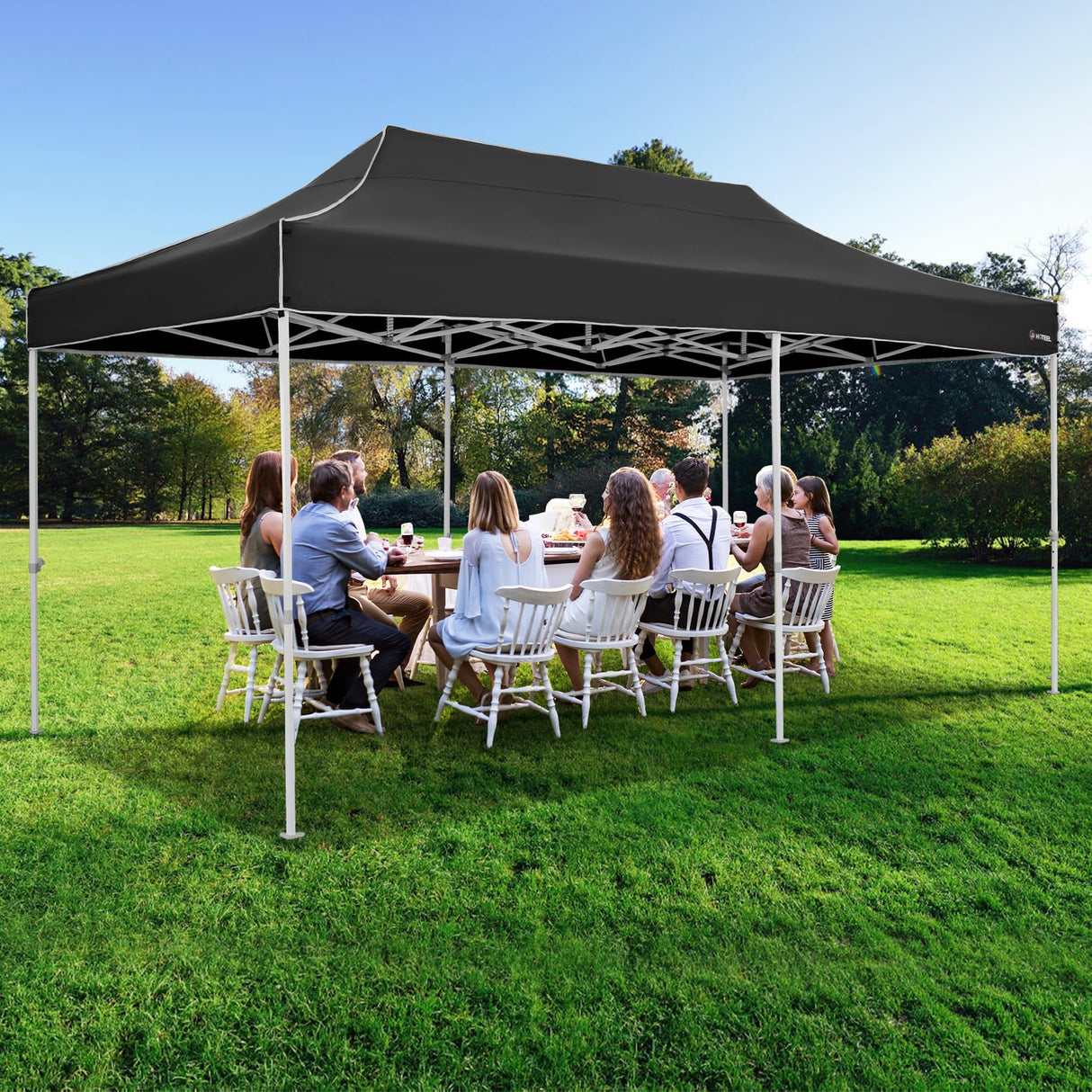 HOTEEL 10x20 Heavy Duty Pop Up Canopy Tent with Sidewalls, Commercial Outdoor Canopy Tents for Parties Event Wedding with Roller Bag, Waterproof & UV 50+, Upgraded Thickened Hexagonal Legs, Black Hoteel