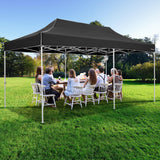HOTEEL 10x20 Heavy Duty Pop Up Canopy Tent with Sidewalls, Commercial Outdoor Canopy Tents for Parties Event Wedding with Roller Bag, Waterproof & UV 50+, Upgraded Thickened Hexagonal Legs, Black Hoteel