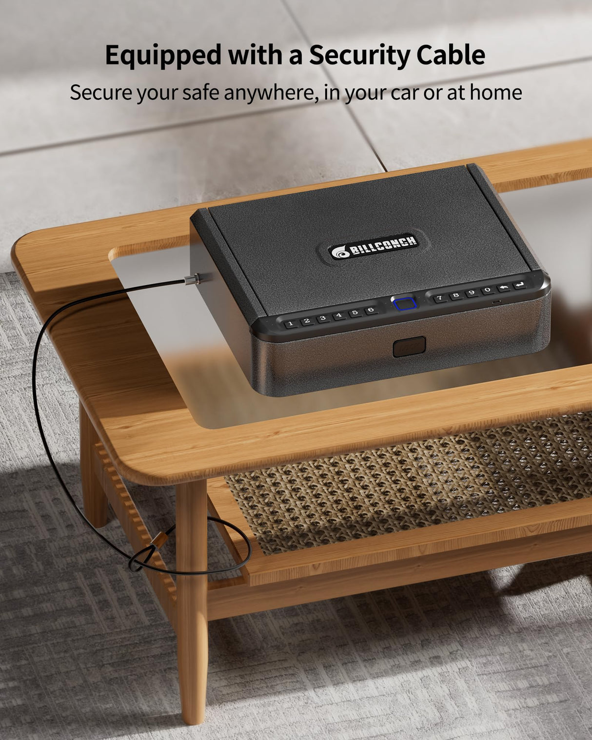 BILLCONCH Gun Safe for Handgun - Biometric Gun Safe 4 Ways Quick Access with Fingerprint/Full-digital Keypad/Key/APP Lock Handgun Pistol Safe for Nightstand Bedside Home Car BILLCONCH