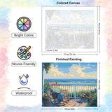 Yezavesu Beach Paint by Numbers Kit for Adults Beginner, Beach Landscape Adult Paint by Number Kits on Canvas Without Frame, DIY Acrylic Painting by Numbers for Home Wall Decor Gift 16x20 Inch Yezavesu