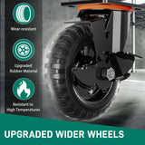 DOZAWA 6 Inch Heavy Duty Caster Wheels Set of 2 (2 Swivel with Brake), 330lb Capacity per Wheel, Solid Rubber Knobby Tread for Workbench, Cart, Dolly, Trolley, Wagon, Chicken Coop, and Outdoor Use DOZAWA