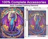 croshom Dragon Gem Art Kits for Adults, DIY Diamond Painting Kits for Gift Idea and Wall Decor 12x16in croshom