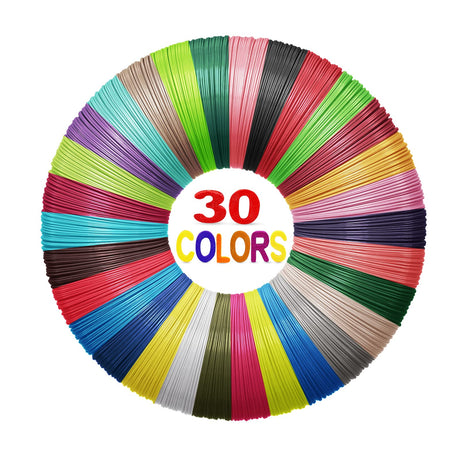 Yungden 1.75mm 3D Pen Filament Refills, 30 Colors 3D Pen Colors, Each Color 10 Feet, Total 300 Feet, Compatible with MYNT3D and SCRIB3D 3D Pens, Not Used for 3Doodler Pen (3D Pen Not Included) Yungden
