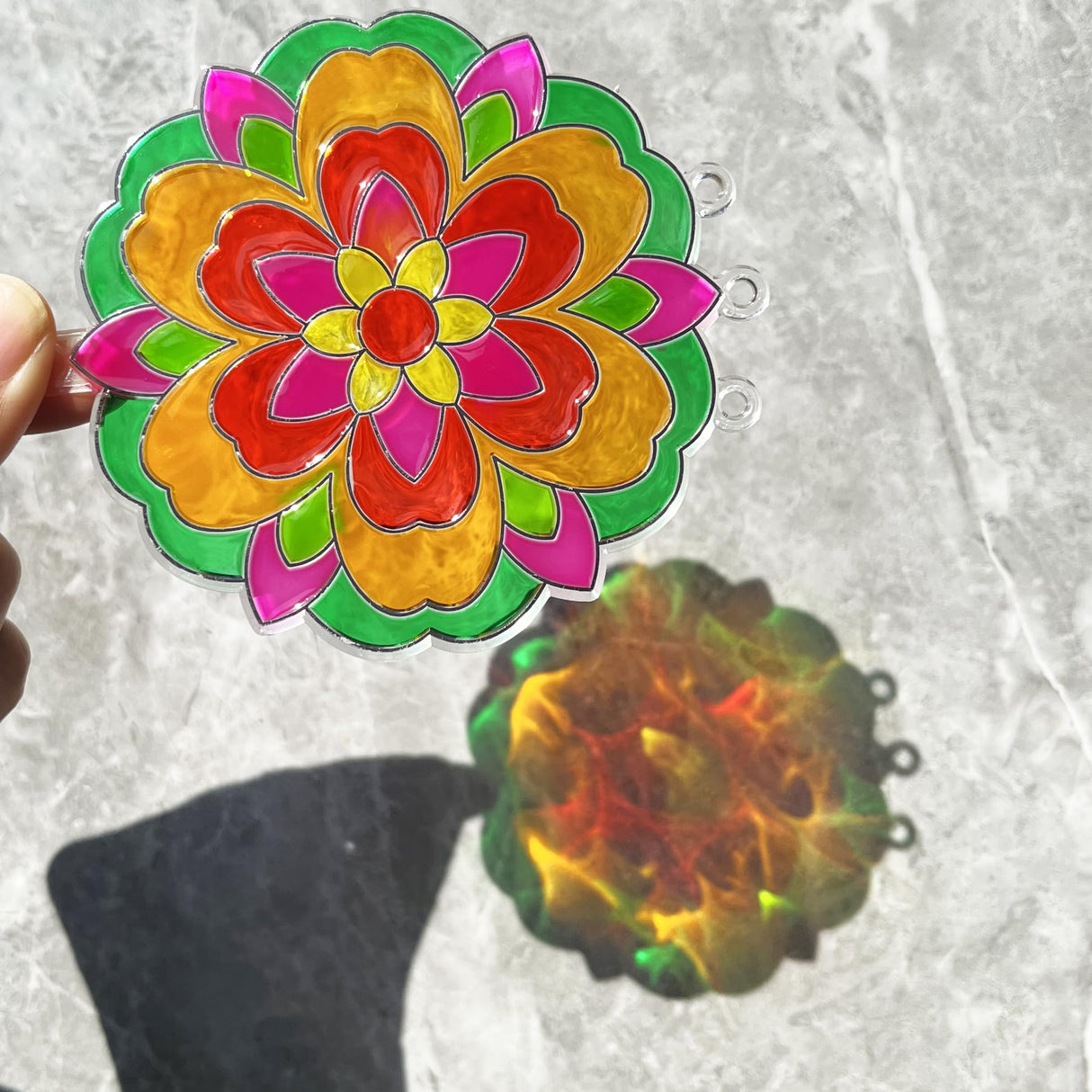 Ayhuhra 30 Sets Mandala Suncatchers Wind Chimes Craft Kits DIY Window Art Suncatcher Mandala Flower Craft Art Kit for Spring Summer Party Activities Art Project Party Favors Ayhuhra