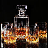 LIGHTEN LIFE Whiskey Decanter Set for Men,Crystal Whiskey Glasses and Decanter Set in Gift Box,Non-Lead Glass Decanter Set,Bourbon Decanter Set for Whiskey Lovers,Liquor Decanter Set for Dad Husband LIGHTEN LIFE