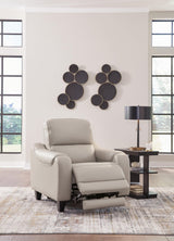 Signature Design by Ashley Mercomatic Contemporary Leather Match Wall Hugger Power Recliner with Adjustable Headrest and USB Ports, Light Gray Signature Design by Ashley