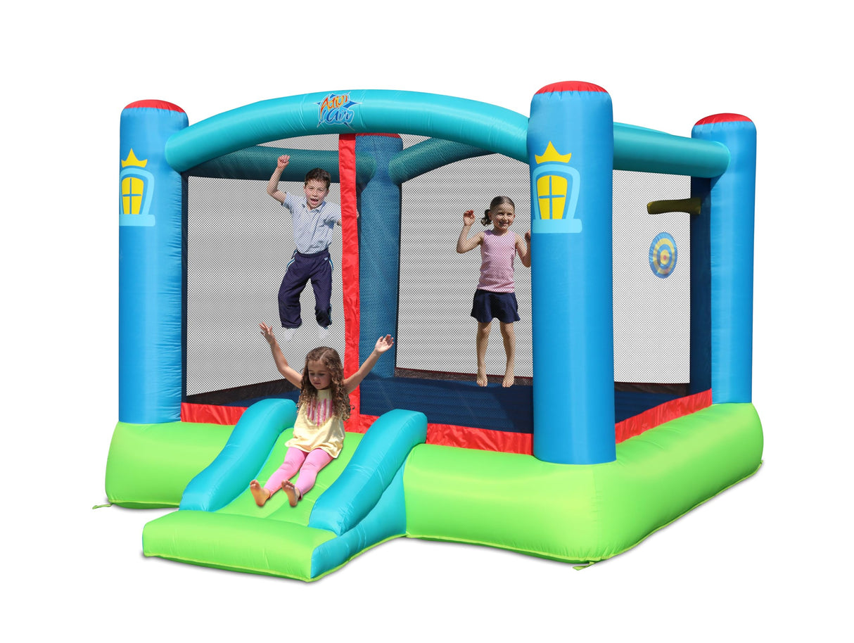 Action Air Bounce House, Outdoor Inflatable Bouncer with Blower, Large Jumping Area Bouncy Castle for Kids Action air