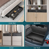 Eltean Under Bed Gun Safe for Rifles and Pistols, Gun Storage Safe Drawer,Rifle Safe with Upgraded Digital Panel, Shotgun Cabinet with LED Lights, Quick Access Eltean