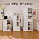 Gizoon 71" Kitchen Pantry Cabinet with Doors and Shelves Large Freestanding Pantry Storage Cabinet with Drawer Tall Food Pantry Storage Cabinet for Kitchen Bathroom Craft Room, White Gizoon