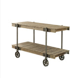 FirsTime & Co. Natural Oxford Factory Cart Console Table, Narrow Sofa Table for Living Room, Entryway, Wood and Metal, Farmhouse, 50 x 21.5 x 30 Inches FirsTime & Co.