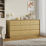 wanan 63'' Wooden Dresser for Bedroom, Large Dresser with 9 Deep Chests of Drawers for Bedroom, Living Room, Closet wanan
