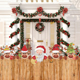 Barydat 5 Pcs Christmas Fence Peeker Decoration Peeking Garden Yard Decorations Outdoor Xmas DIY Cute Garden Fence Sign Ornament for Home Yard Sign Art Patio Holiday Decor(Santa and Elk) Barydat