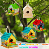 Juexica 4 Set DIY Birdhouse Kit Unfinished Bird House Painting Crafts for Kids with Paints and Paintbrushes Welcome Spring Gifts Outdoor Summer Crafts for Boy or Girl Ages 4-8 Juexica