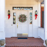 Sggvecsy 18 Inch Artificial Christmas Wreath for Front Door Xmas Red Berry Wreath Winter Glitter Eucalyptus Wreath Christmas Hanging Decorations for Wall Home Window Holiday OutdoorDecor Sggvecsy