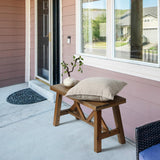 Wnutrees 30" Farmhouse Wood Bench, Rustic Solid Wood Entryway Bench Seat with Double X-Structure for Dining Room, Living Room, Hallway, Structural Stability, Natural Wnutrees