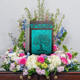 INTAJ Wooden Cremation urns for Human Ashes Adult Male Dad Female Large Tree of Life Urns Box for ashes and Casket Urn for Ashes Women Mother, Burial Funeral Memorial Urns for Ashes 250lbs INTAJ