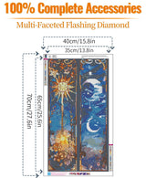 Large Diamond Art Kits for Adults - Sun and Moon Diamond Painting Kits for Adults, 5D Round Full Drill Moon Gem Art Paint by Diamonds Pictures DIY Crafts Kits 16x28inch Axquilon