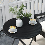 Outsunny 3 Pieces Wicker Outdoor Bistro Set, Rattan Patio Furniture Set with Folding Coffee Table, Porch Chairs with Cushions for Backyard, Balcony, Garden, White Outsunny