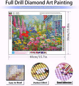 Meothan Flowers Diamond Painting Kits for Adults, Wild Flowers Diamond Art Kits Full Drill Diamond Gem Art Painting Kits for Gift Wall Decor 12x16 inch Meothan